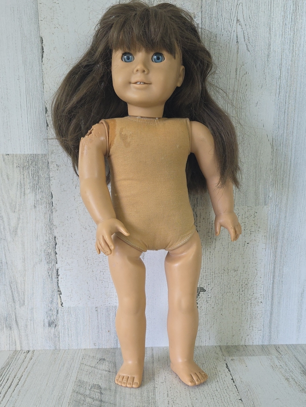 Pleasant Company Vintage American Girl 18" Doll Molly McIntire Blue Eyes FLAWS
